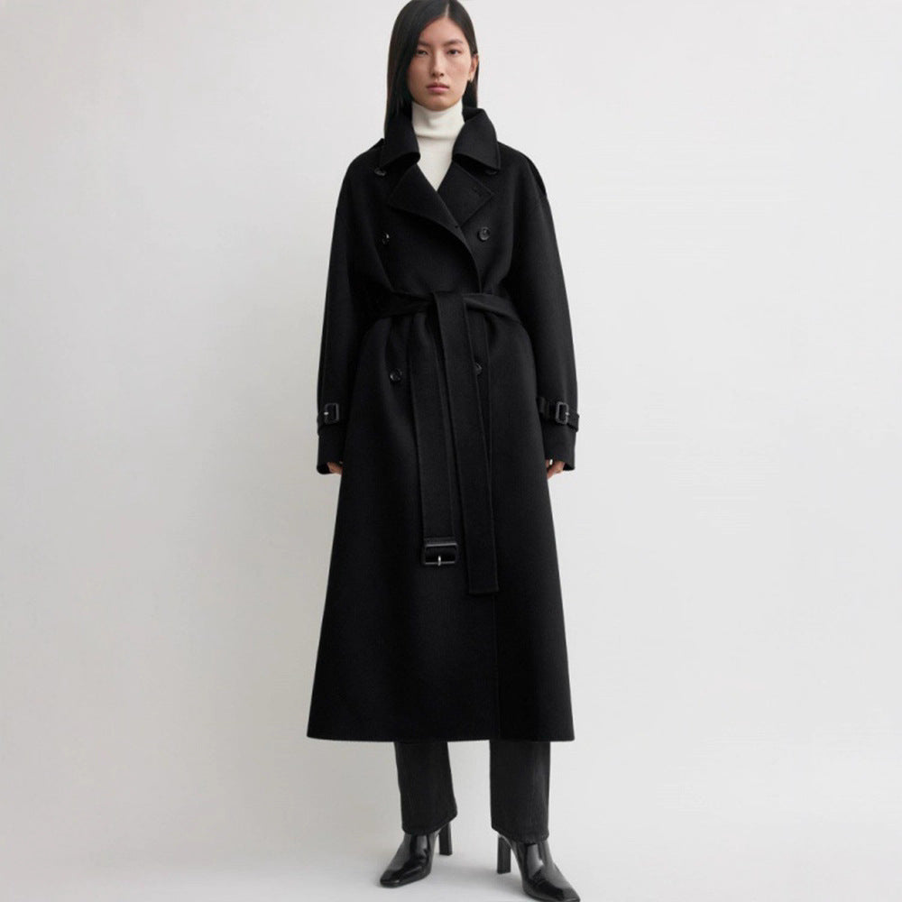 Damen Überlanger Trenchcoat aus Wolle Norvielle