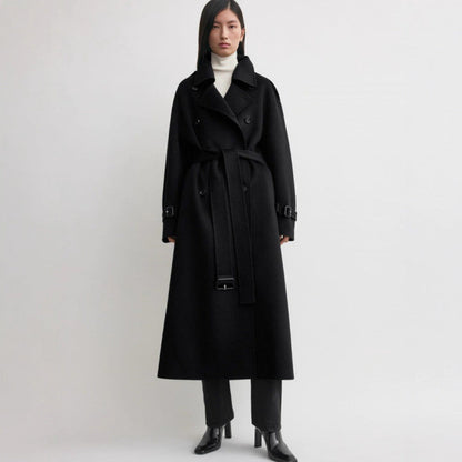 Damen Überlanger Trenchcoat aus Wolle Norvielle