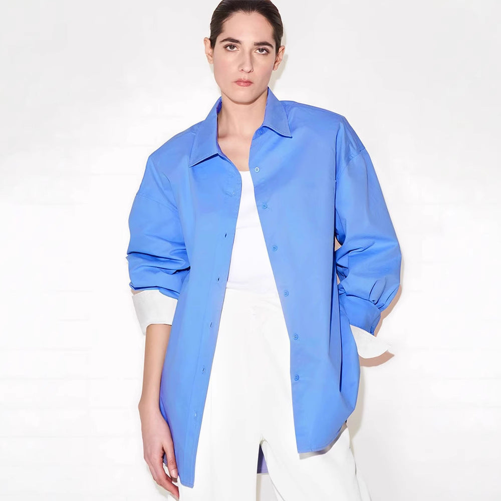 Damen Bluse mit Kurzärmeln Norvielle Elegante Baumwolle Weiß - Norvielle