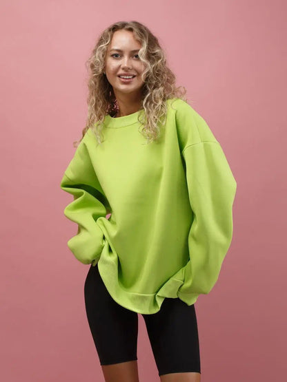Damen Sweatshirt Weiches Innenfutter Breite Schultern Norvielle