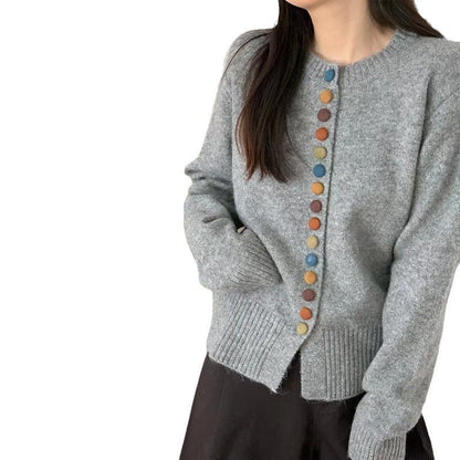 Damen Strickjacke Weichgefilzt Bunt Norvielle