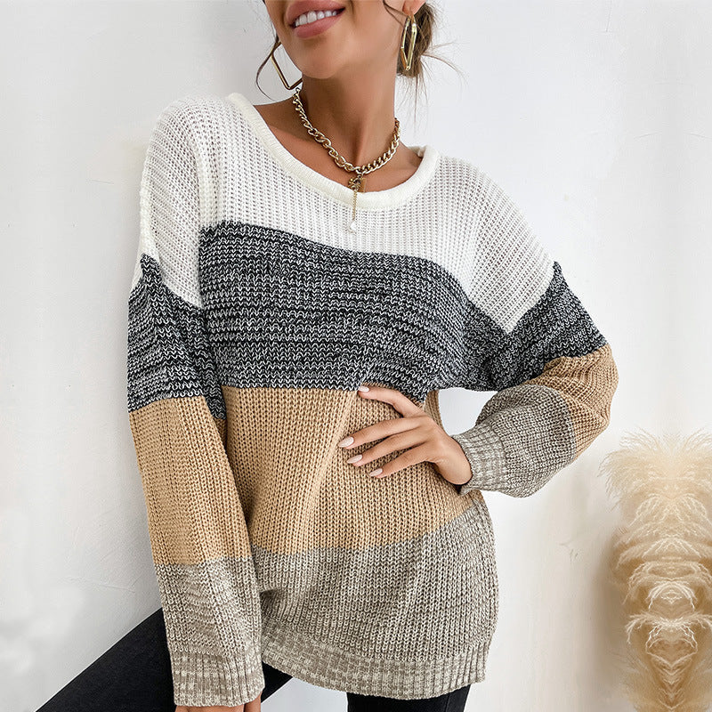 Damen Strickpullover Lässig Blockfarben Norvielle - Norvielle