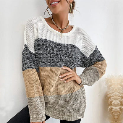 Damen Strickpullover Lässig Blockfarben Norvielle - Norvielle