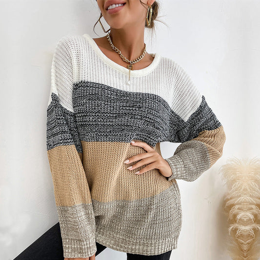 Damen Strickpullover Lässig Blockfarben Norvielle - Norvielle