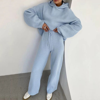 Damen Langarm-Hoodie-Set mit Palazzo-Hosen Norvielle