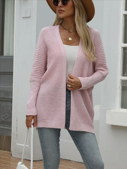 Damen Strickcardigan Offene Front Grobstrick