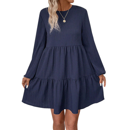 Damen Kleid Geraffter Rock Norvielle