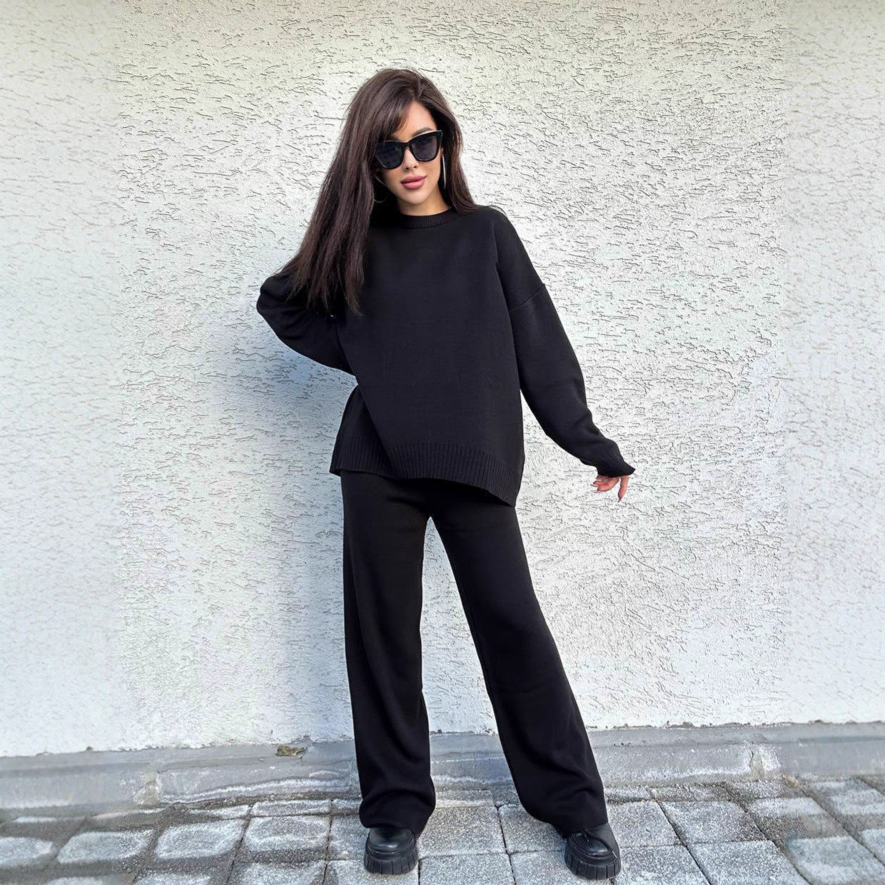 Damen Strickpullover Weites Design Norvielle