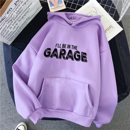 Damen Kapuzenpullover Garagen-Motiv Norvielle