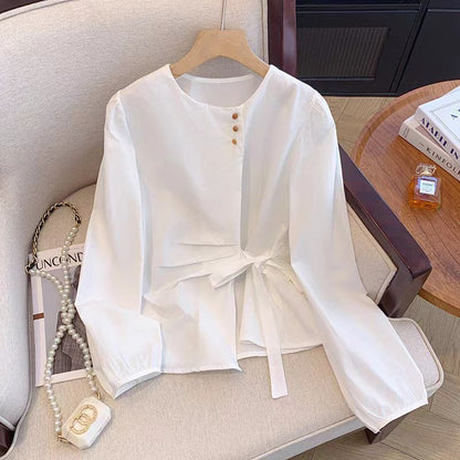 Damen Bluse Elegante Schleifenbindung Norvielle