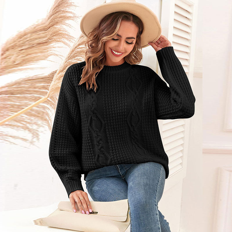 Damen Strickpullover Zopfmuster Lässig Norvielle