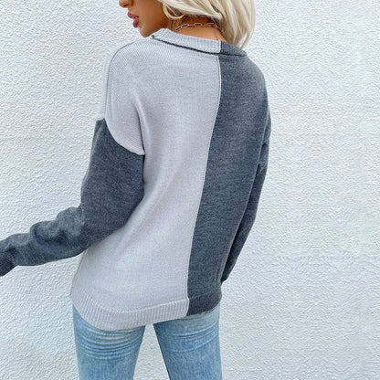 Damen Pullover Asymmetrisches Design Langarm Norvielle