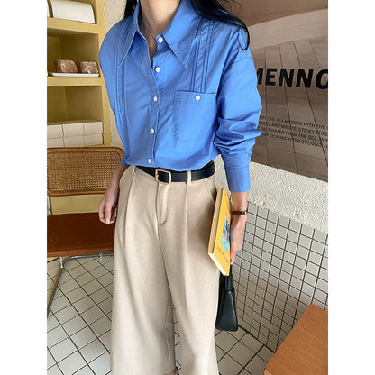 Damen Bluse Klassisch Falten Norvielle