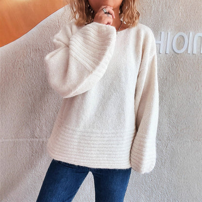 Damen Oversized Pullover Strukturierter Strick Norvielle