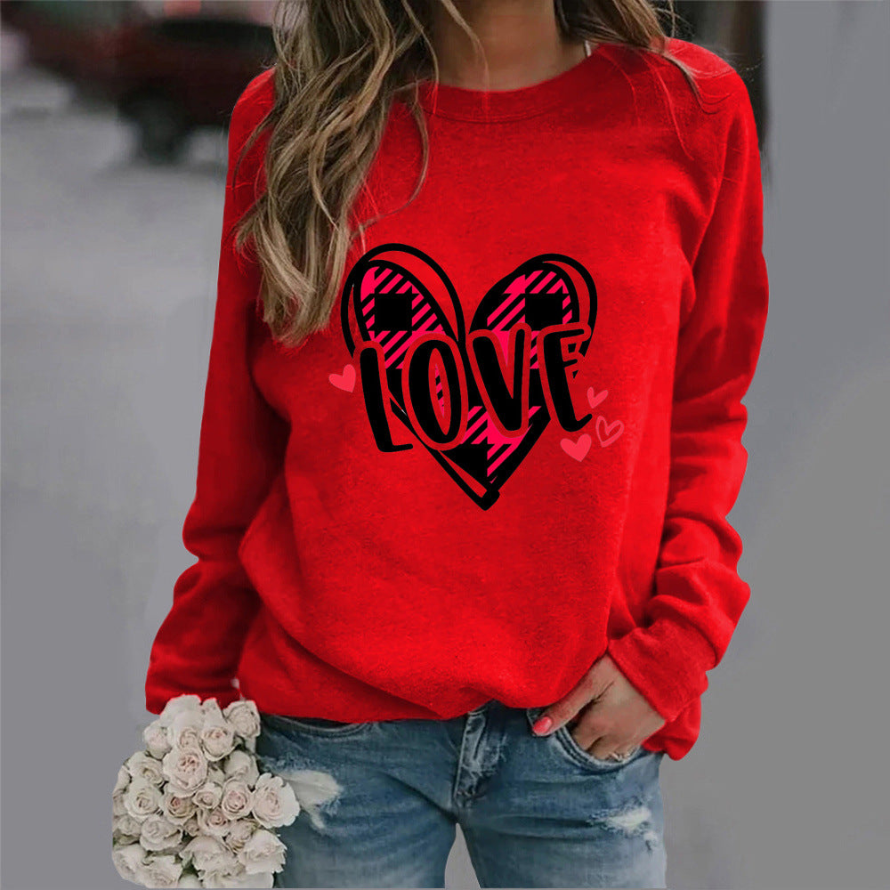 Damen Sweatshirt Herzdesign Lässig Norvielle
