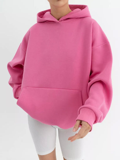 Damen Oversize Kapuzenpullover Baumwollmix
