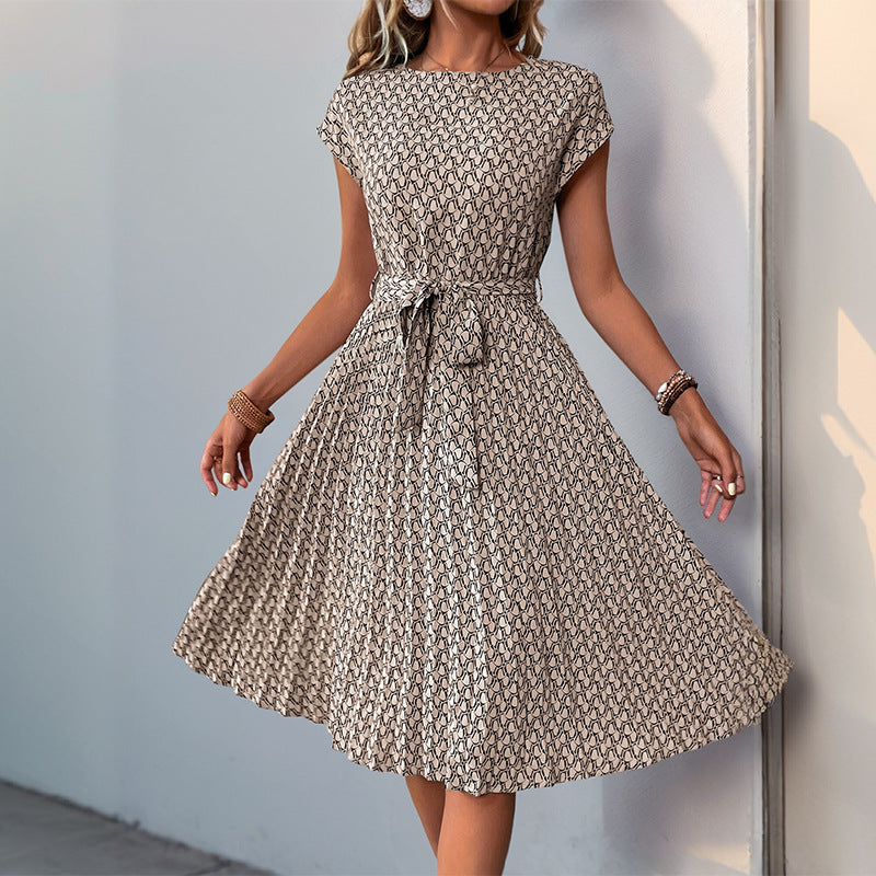 Damen Midikleid Asymmetrischer Saum Dekorativer Gürtel Norvielle