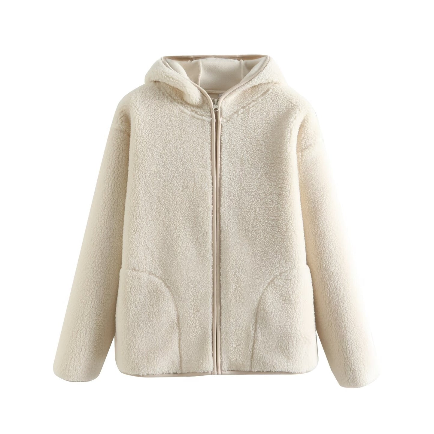 Damen Fleecejacke mit Kapuze und Taschen Norvielle