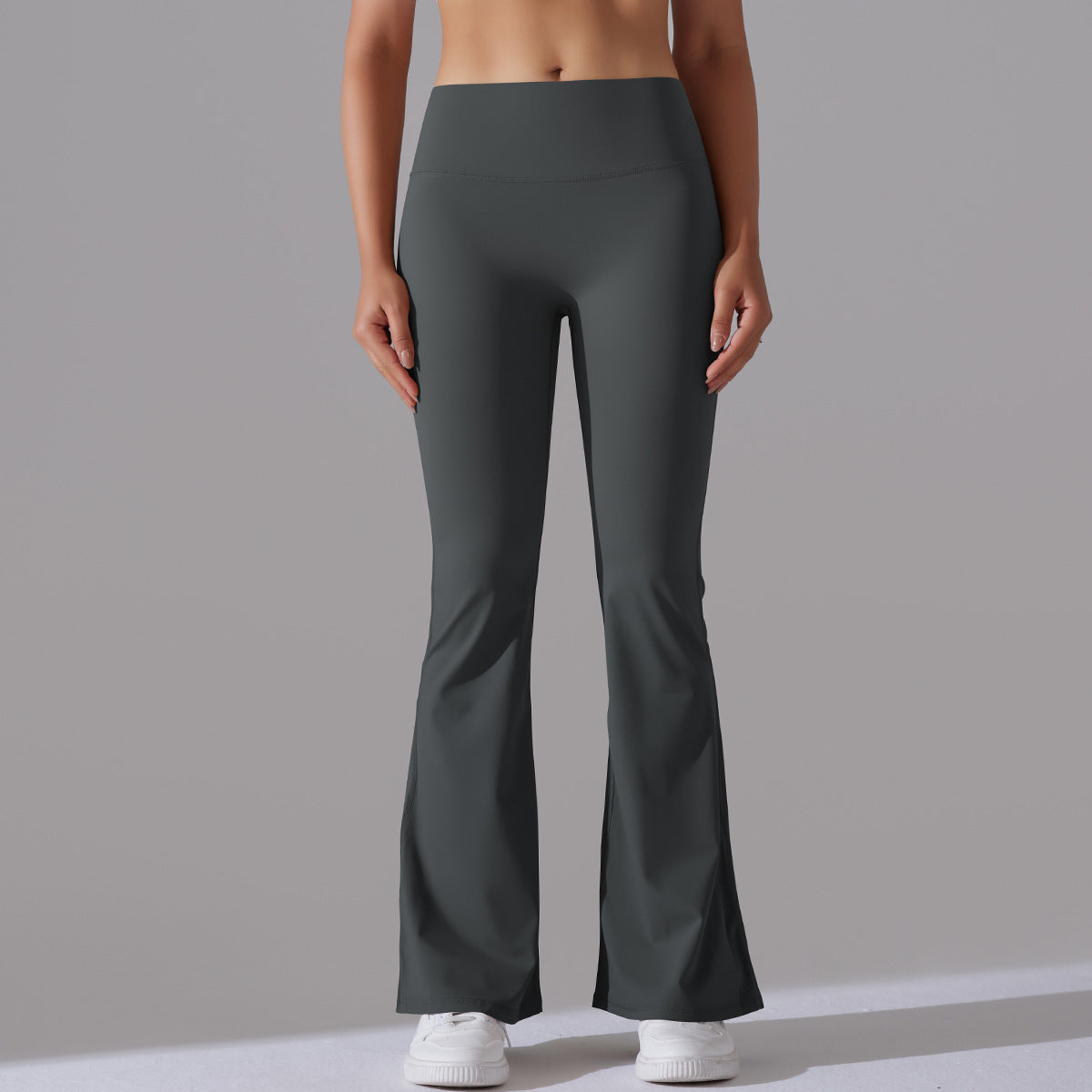 Damen Fitnesshose Flared High-Waist Sportleggings für Training
