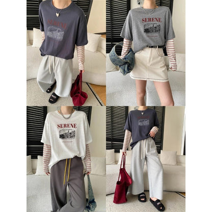 Damen Palazzohose Weiches Jersey Praktische Taschen