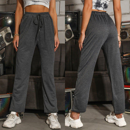Damen Jogginghose Verstellbarer Bund Gerader Schnitt