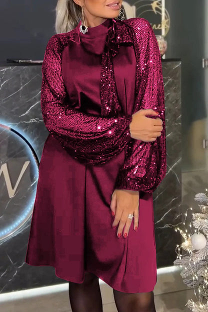 Damen Cocktailkleid Paillettenbesatz Festlicher Schnitt Norvielle