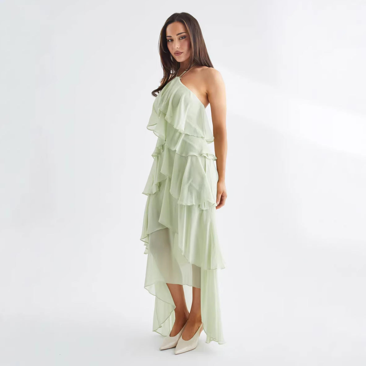 Damen Maxikleid mit Rüschendetails Elegantes Design