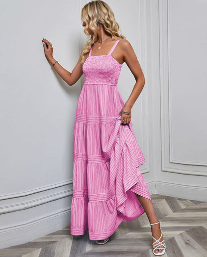 Damen Plissiertes Maxikleid Elastisch Voluminöser Rock Norvielle