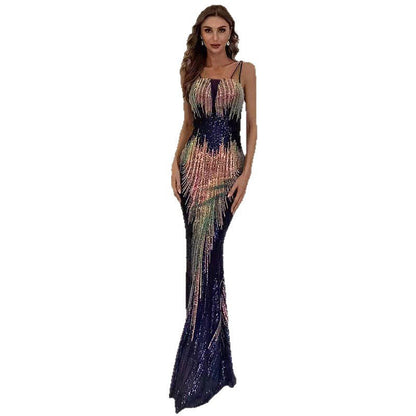 Damen Paillettenkleid Schimmernd Figurbetont