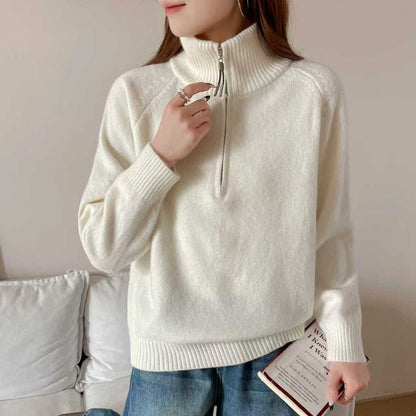 Damen Pullover Stehkragen Kuschelig Norvielle