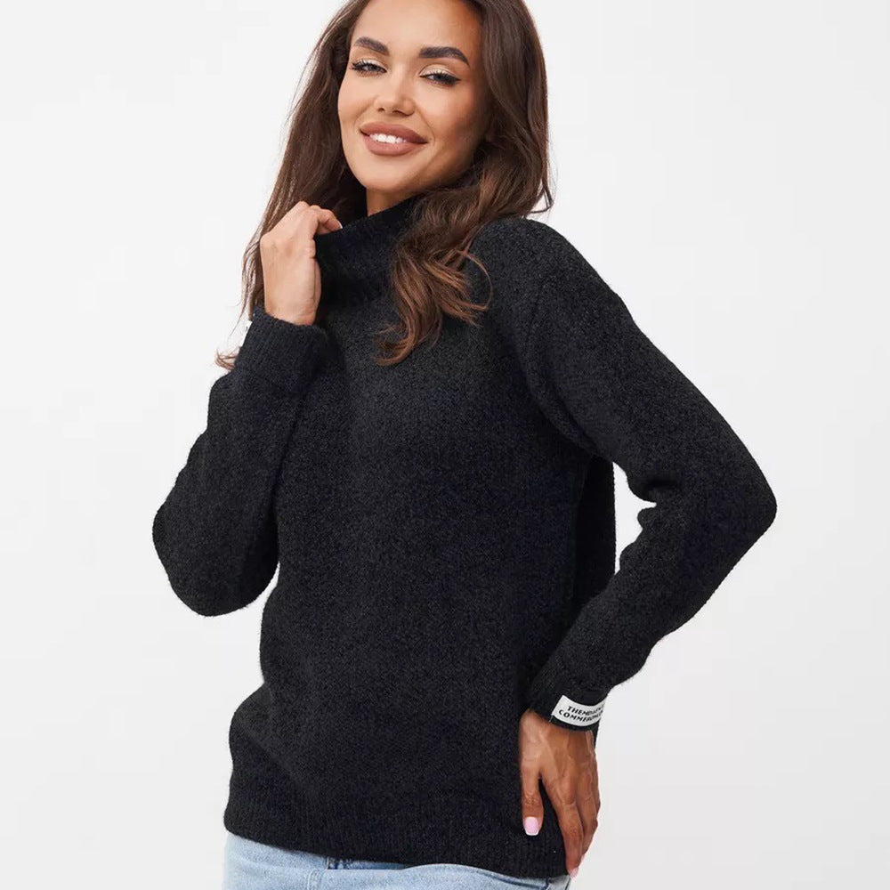 Damen Pullover Weiches Strick Norvielle Hochgeschlossen