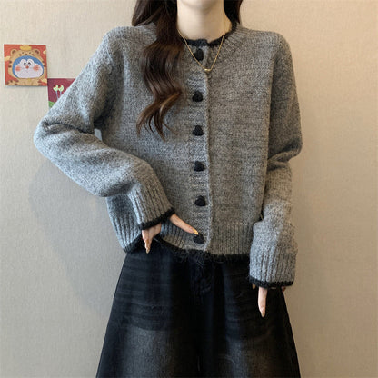 Damen Strickjacke Herzknöpfe Norvielle