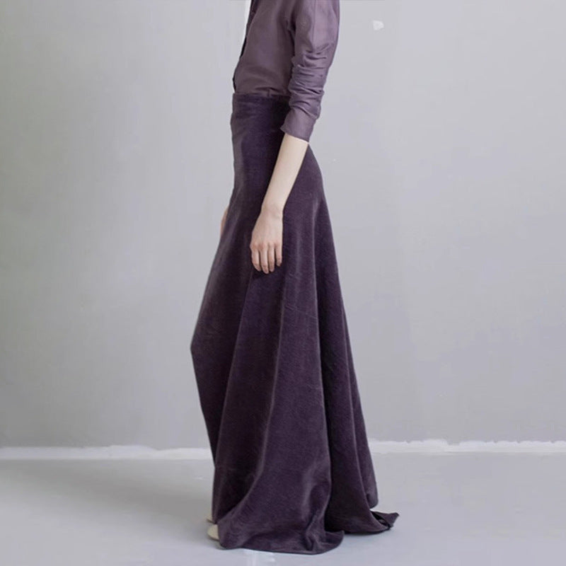 Damen Midirock Velours Elegant