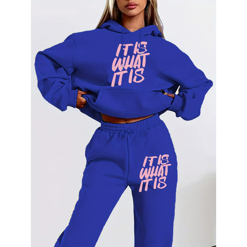 Damen Sweatshirt Jogginghose Set Baumwolle Norvielle