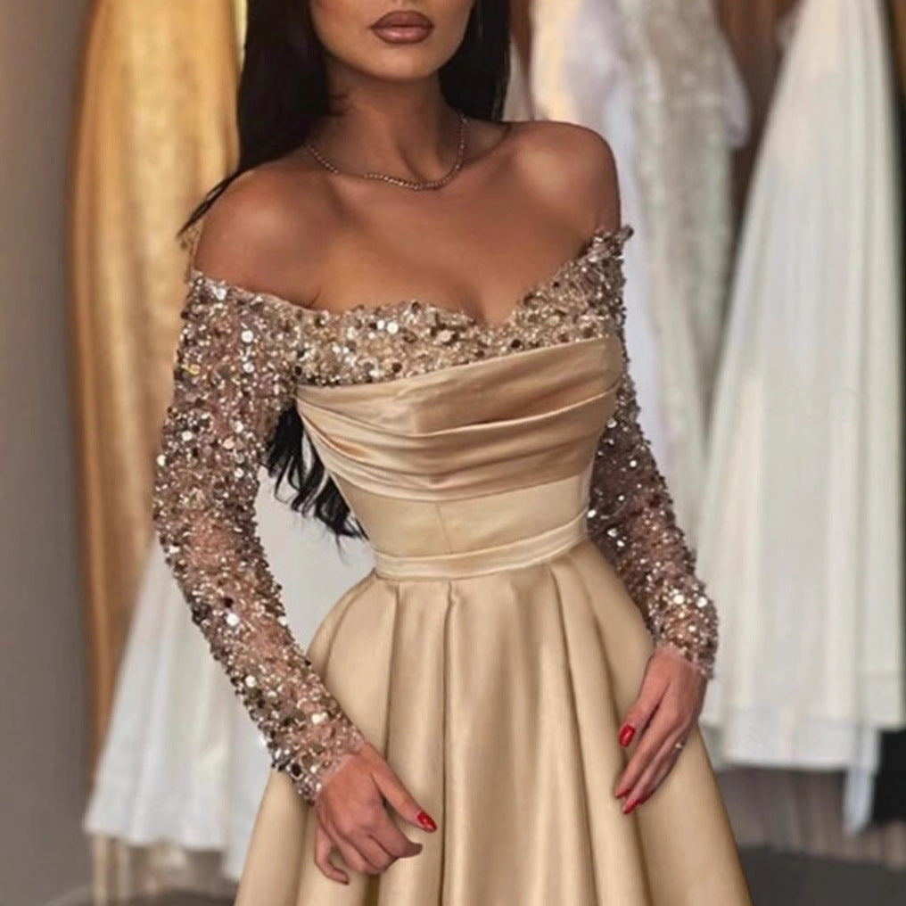 Damen Abendkleid Tailliert Schimmernd Norvielle
