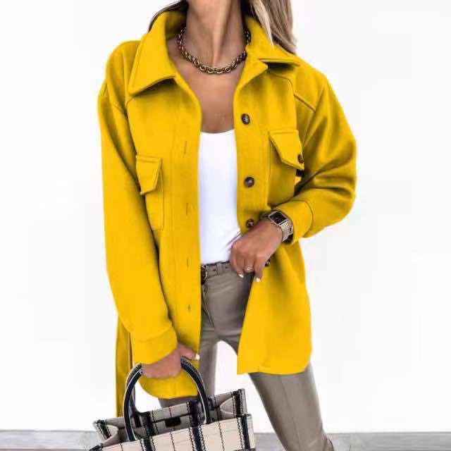 Damen Jacke Lässiger Schnitt Mit Taschen Norvielle