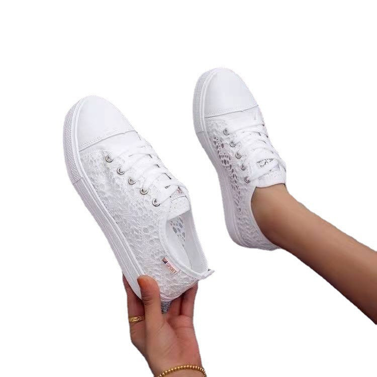Damen Sneaker Spitzenmuster Rutschfeste Sohle