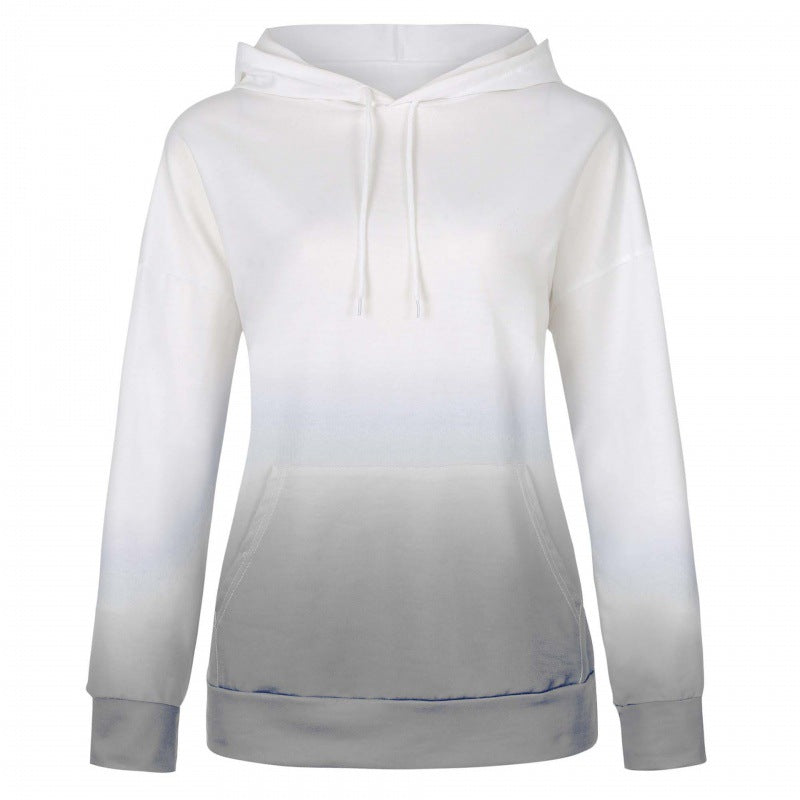 Damen Kapuzenpullover Moderner Farbverlauf Kängurutaschen