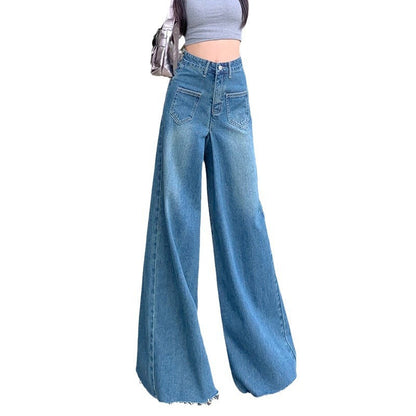Damen Hochtaillierte Weite Jeans Norvielle