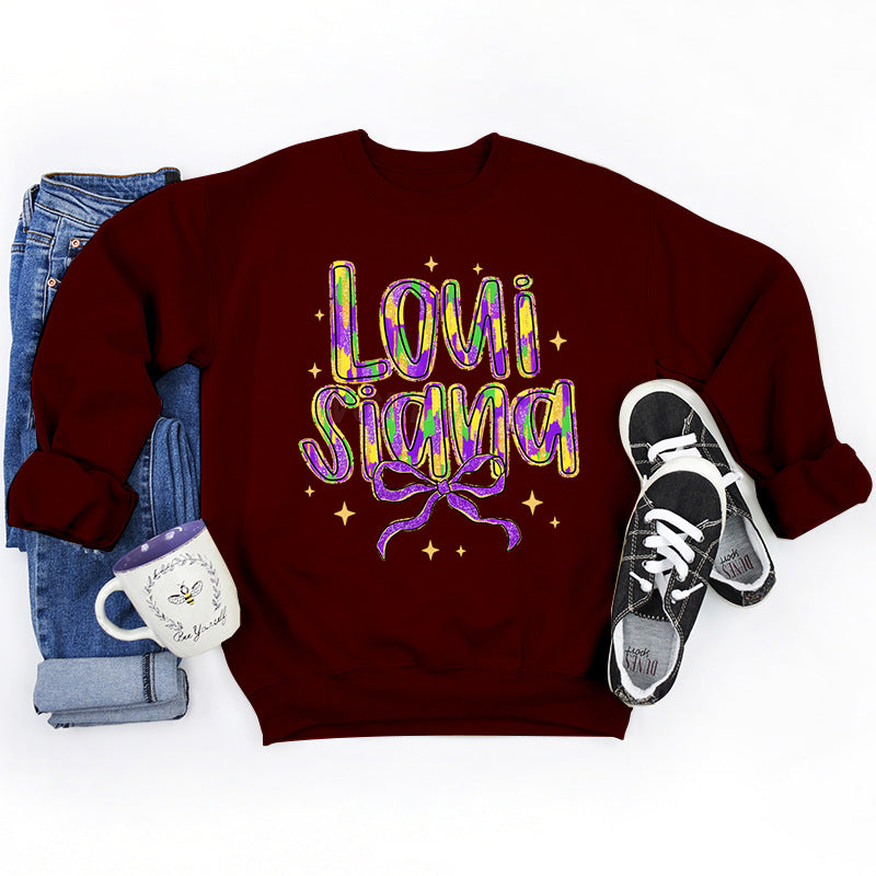 Damen Sweatshirt Weiches Innenfutter Mit Schriftzug Norvielle
