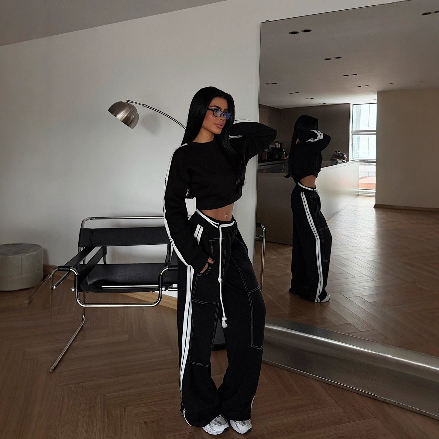 Damen Crop--Set Baumwolle Bequem Norvielle
