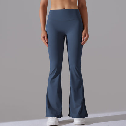 Damen Fitnesshose Flared High-Waist Sportleggings für Training
