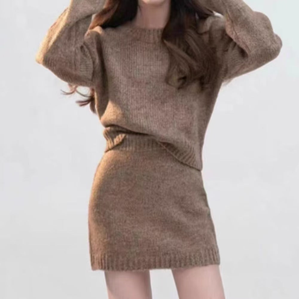 Damen Strickkleid Hochkragen Strukturiert Norvielle