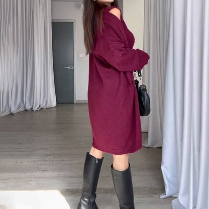 Damen Strickmantel Oversized mit Taschen