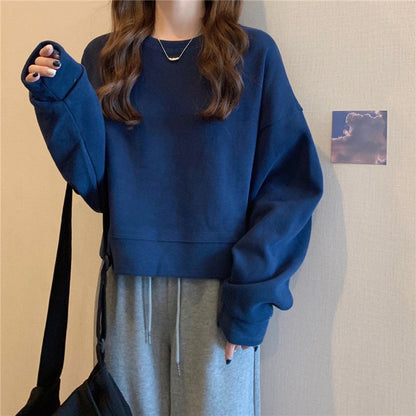 Damen Oversized Sweatshirt Komfort-Kragen Weich