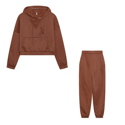 Damen Sport Set Crop-Hoodie Jogginghose Norvielle