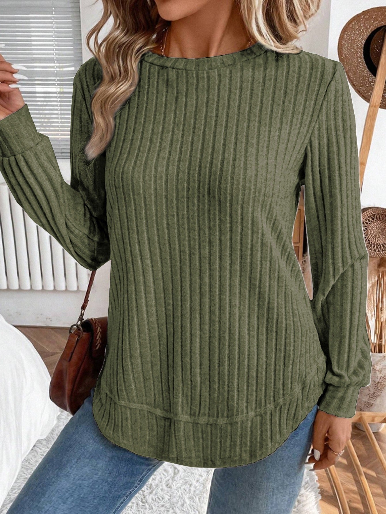 Damen Strickpullover Lässig Vertikalstreifen Norvielle