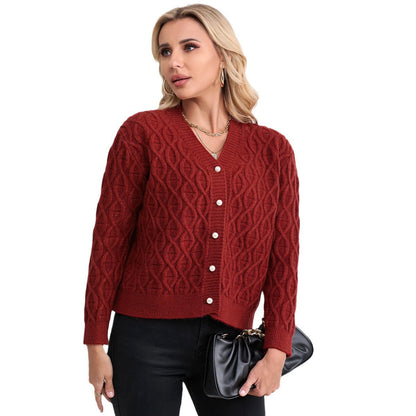 Damen Strickjacke Zopfmuster Pastellfarben