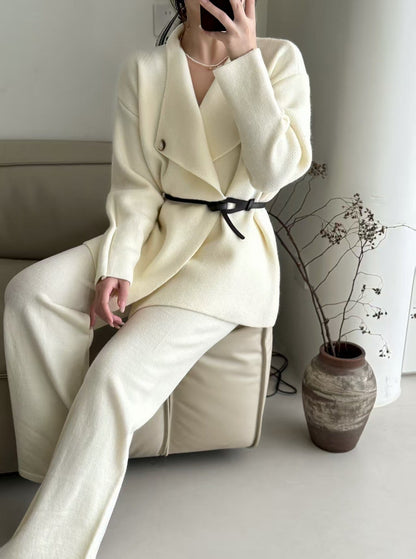 Damen Strickjacke Tailliert Gürtel Norvielle