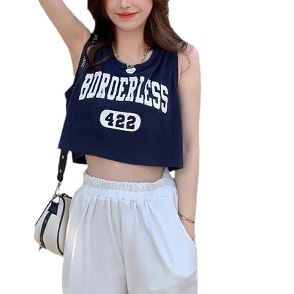 Damen Crop- Bequem Baumwolle Weiß